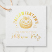 Pumpkin Kürbislaterne Halloween Foil Favor Tag (Vorderseite)