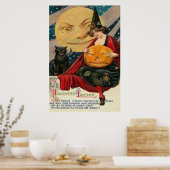 Pumpkin Kürbislaterne Hexenkatze Poster (Küche)