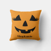 Pumpkin-Kürbislaterne Lashes Kissen (Rückseite)