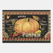 Pumpkin Label Antique Butterfly Marke Geschenkpapier Set (Vorderseite)