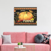 Pumpkin Label Antique Butterfly Marke Leinwanddruck (Insitu (Wohnzimmer))