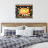 Pumpkin Label Antique Butterfly Marke Leinwanddruck (Insitu (Schlafzimmer))