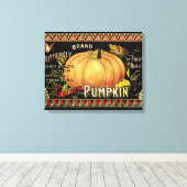 Pumpkin Label Antique Butterfly Marke Leinwanddruck (Insitu (Holzboden))