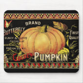 Pumpkin Label Antique Butterfly Marke Mousepad (Vorne)