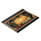 Pumpkin Label Antique Butterfly Marke Notizblock (Linke Seite)