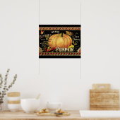 Pumpkin Label Antique Butterfly Marke Poster (Küche)