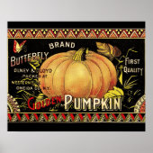 Pumpkin Label Antique Butterfly Marke Poster (Vorne)
