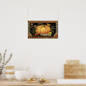 Pumpkin Label Antique Butterfly Marke Poster (Küche)