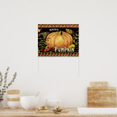 Pumpkin Label Antique Butterfly Marke Poster (Küche)