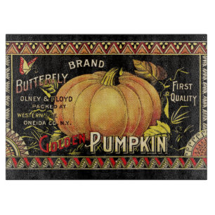 Pumpkin Label Antique Butterfly Marke Schneidebrett