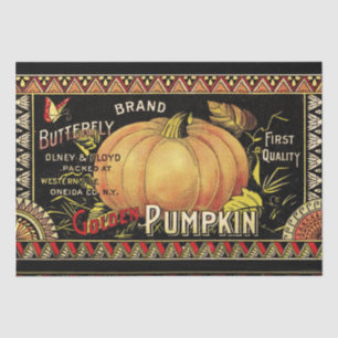 Pumpkin Label Antique Butterfly Marke Seidenpapier