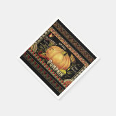 Pumpkin Label Antique Butterfly Marke Serviette (Ecke)