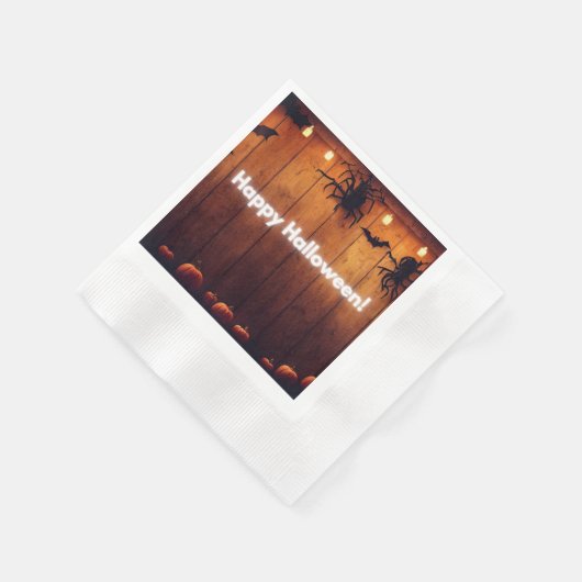 Pumpkin & Lantern Spider Serviette (Ecke)