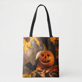 Pumpkin Lantern und Bat Halloween Tasche