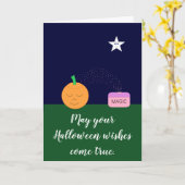 Pumpkin lässt seinen Wunsch wecken: Halloween Karte (Gelbe Blume)