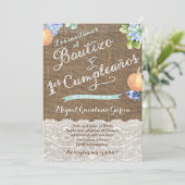 Pumpkin Latino Taufe 1. Geburtstag Party Spanisch Einladung (Stehend Vorderseite)