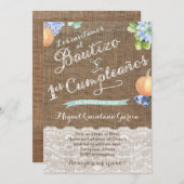 Pumpkin Latino Taufe 1. Geburtstag Party Spanisch Einladung (Vorne/Hinten)