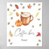 Pumpkin Latte Brautparty Kaffee Bar Poster (Vorne)