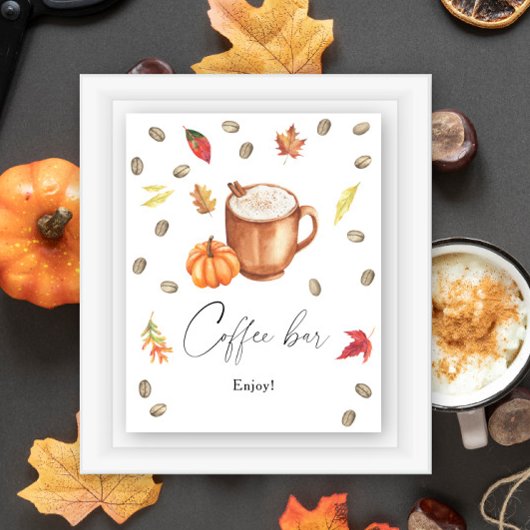 Pumpkin Latte Brautparty Kaffee Bar Poster