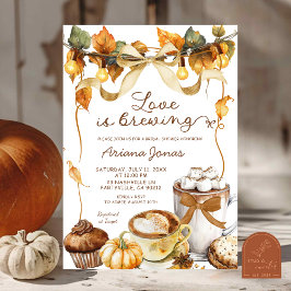Pumpkin Latte Coquette Liebe Brauen Brautparty Einladung