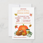 Pumpkin Latte Football Black Polterabend Einladung (Vorderseite)