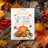 Pumpkin Latte Football Navy Pum Polterabend Einladung