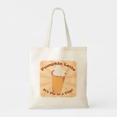 Pumpkin Latte Lover Slogan Cartoon Fun Design Tragetasche (Rückseite)