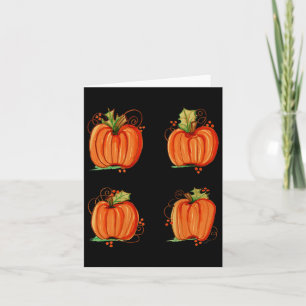 Pumpkin Leckerei Halloween Orange Fall Handgemalt Karte