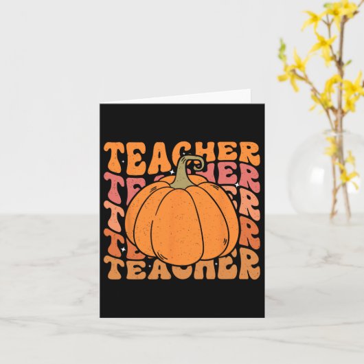 Pumpkin-Lehrer fallen Erntedank zurück in die Schu Karte (Gelbe Blume)