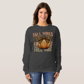 Pumpkin Leopard Bow Fall Vibes Sweatshirt (Vorne ganz)