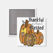 Pumpkin Leopard dankbar dankbar, gesegnet Thanksgi Magnet (Vorderseite/Rückseite)