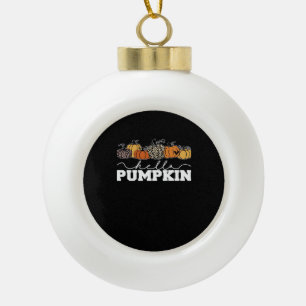 Pumpkin Leopard Fall Frauen Niedliche Herbstsaison Keramik Kugel-Ornament