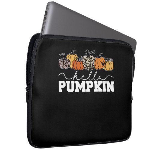 Pumpkin Leopard Fall Frauen Niedliche Herbstsaison Laptopschutzhülle (Vorne Rechts)