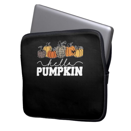Pumpkin Leopard Fall Frauen Niedliche Herbstsaison Laptopschutzhülle (Vorderseite Links)