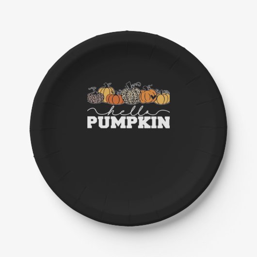 Pumpkin Leopard Fall Frauen Niedliche Herbstsaison Pappteller (Vorderseite)
