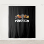 Pumpkin Leopard Fall Frauen Niedliche Herbstsaison Wandteppich (Vorderseite)