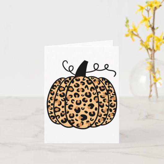 Pumpkin Leopard Print Erntedank Fall Pumpkin Au Karte (Gelbe Blume)
