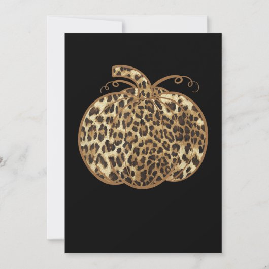 Pumpkin Leopard Print Erntedank Halloween Feiertagskarte (Vorderseite)