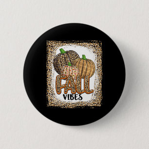 Pumpkin Leopard Print Fall Vibes Erntedank Girl Button