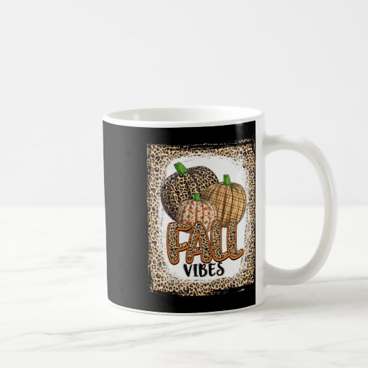 Pumpkin Leopard Print Fall Vibes Erntedank Girl Kaffeetasse (Rechts)