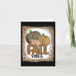 Pumpkin Leopard Print Fall Vibes Erntedank Girl Karte