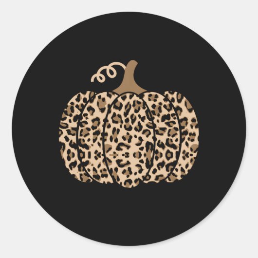 Pumpkin Leopard Print for N Runder Aufkleber (Vorderseite)
