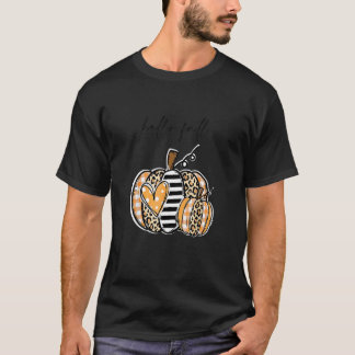 Pumpkin Leopard Print for Women Teen Girls T-Shirt
