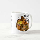 Pumpkin Leopard Thankful Grateful Blessed Thanksgi Kaffeetasse (VorderseiteRechts)
