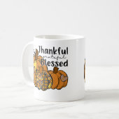 Pumpkin Leopard Thankful Grateful Blessed Thanksgi Kaffeetasse (Vorderseite Links)