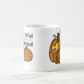 Pumpkin Leopard Thankful Grateful Blessed Thanksgi Kaffeetasse (Mittel)