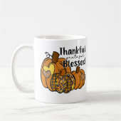 Pumpkin Leopard Thankful Grateful Blessed Thanksgi Kaffeetasse (Links)