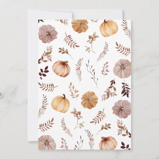 Pumpkin Let's Gather Erntedank Party Einladung (Rückseite)