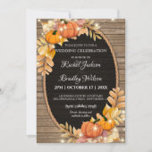 Pumpkin Licht Herbst Rustikale Holzhütte Hochzeit Einladung (Vorderseite)