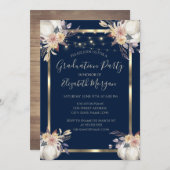 Pumpkin, Licht, Holz, Frame Graduation Party Einladung (Vorne/Hinten)